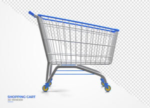shopping cart blue 3d render 2 300x217